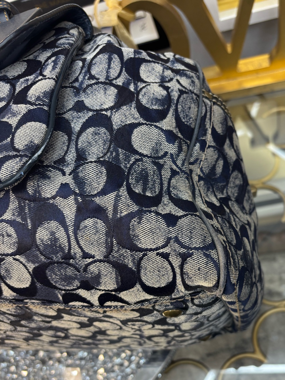 Coach RARE 2005 vintage Signature tie dye Denim Duffel/Carryall travel bag EUC - Picture 14 of 17